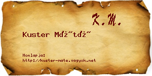 Kuster Máté névjegykártya