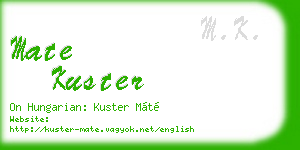 mate kuster business card